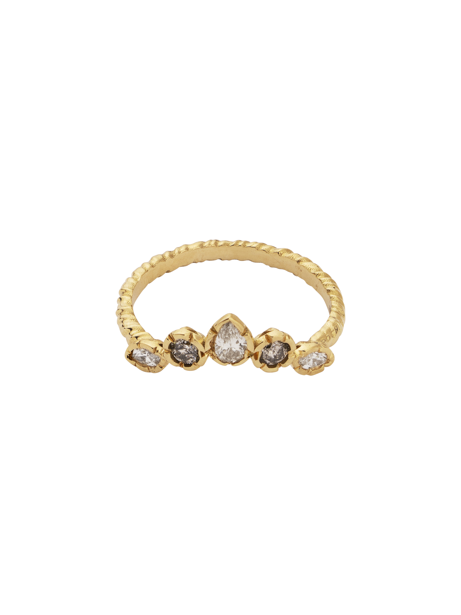 Statement diamond wishbone ring
